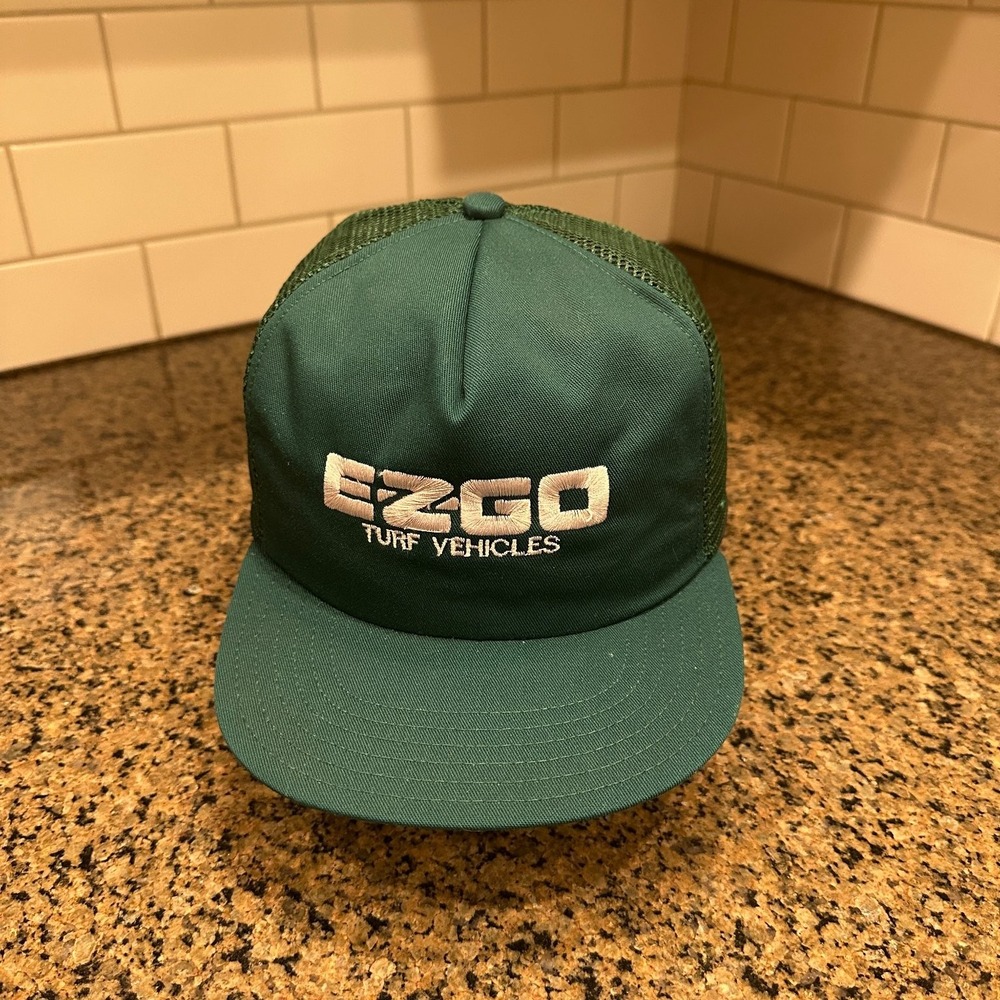 Ezgo Turf Vehicles Trucker Hat Snapback Adjustable Green Made in USA